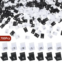 700Pcs Size Labels for Clothing Woven Garment Size Tags XS-3XL Mix Sewing Size Labels Clothes Fabric Embroidered Label Tags