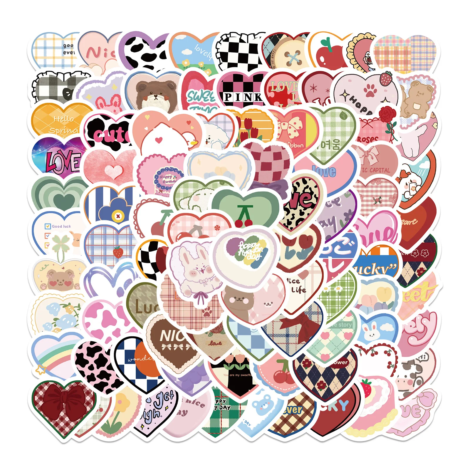 20/50/100PCS Cute Korean Style LOVE Stickers Graffiti Decals for Phone Notebook Watercup Laptop Waterproof Sticker for Kids Gift