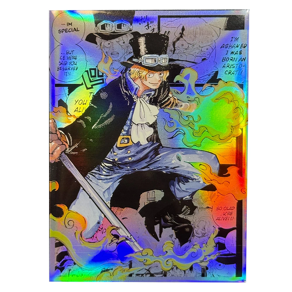 

OPCG Sabo Card Sleeves 60PCS Trading Card Protector Anime Holographic Foil Cards Shield Outer Cover Magic MTG/PKM 67x92mm