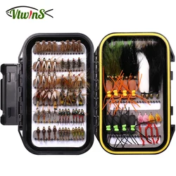 VtwinsInsect Artificial Bait Kit Adams Sanjuan Worm Wooly Bugger Royal Wulff Egg With Waterproof Fly Box Fishing Flies