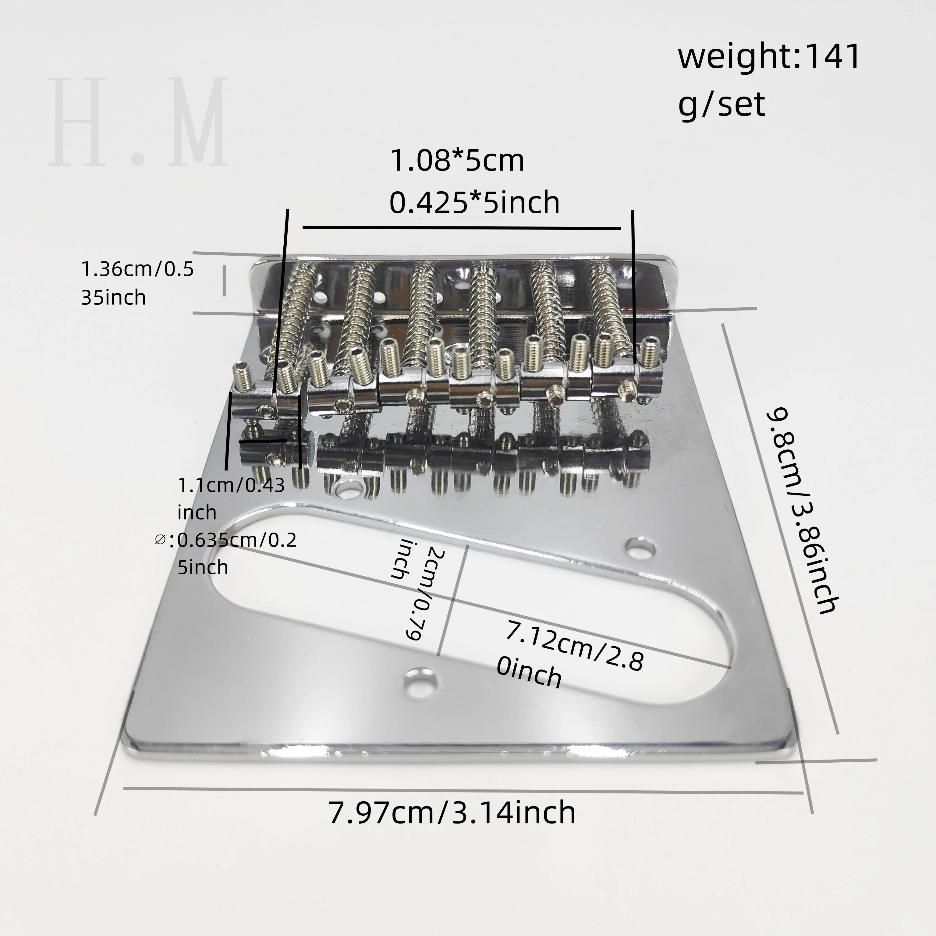 Electric Guitar Cable Plate TL Electric Guitar Bridge Lower Horse Size 6 Straight Metal 6 String Guitar Stringboard Accessories image 3