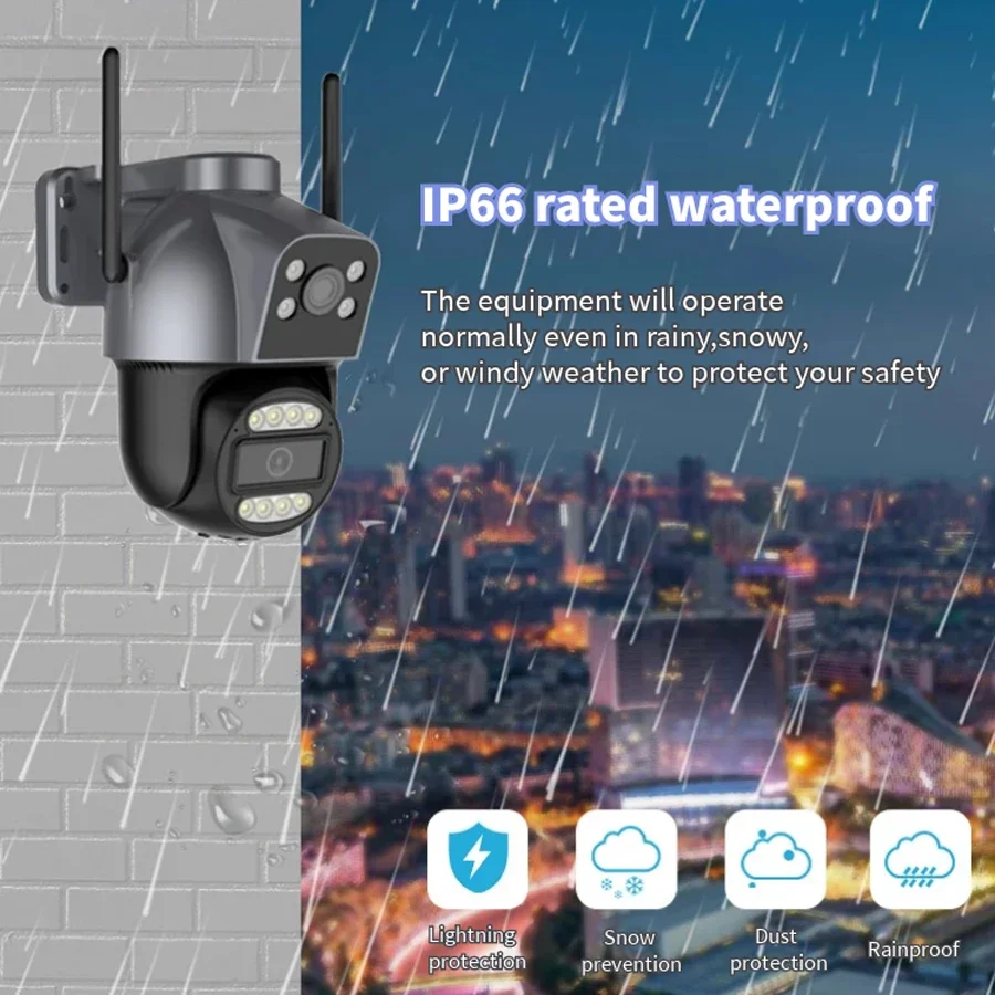 4K 8MP двойной объектив WIFI IP-камера PTZ-камера с автоматическим отслеживанием двусторонняя аудиокамера видеонаблюдения P2P видеонаблюдение iCSee APP