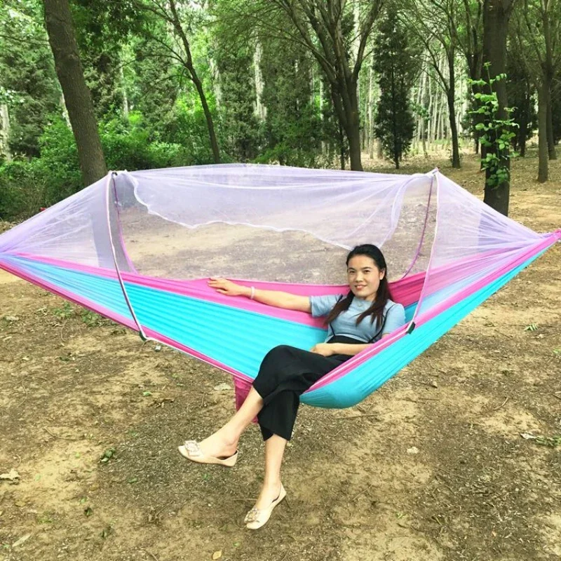 Automatic Outdoor Courtyard Mosquito Net Anti Mosquito Adult Hammock Outdoor Swing Single Two Person Portable Anti Rollover