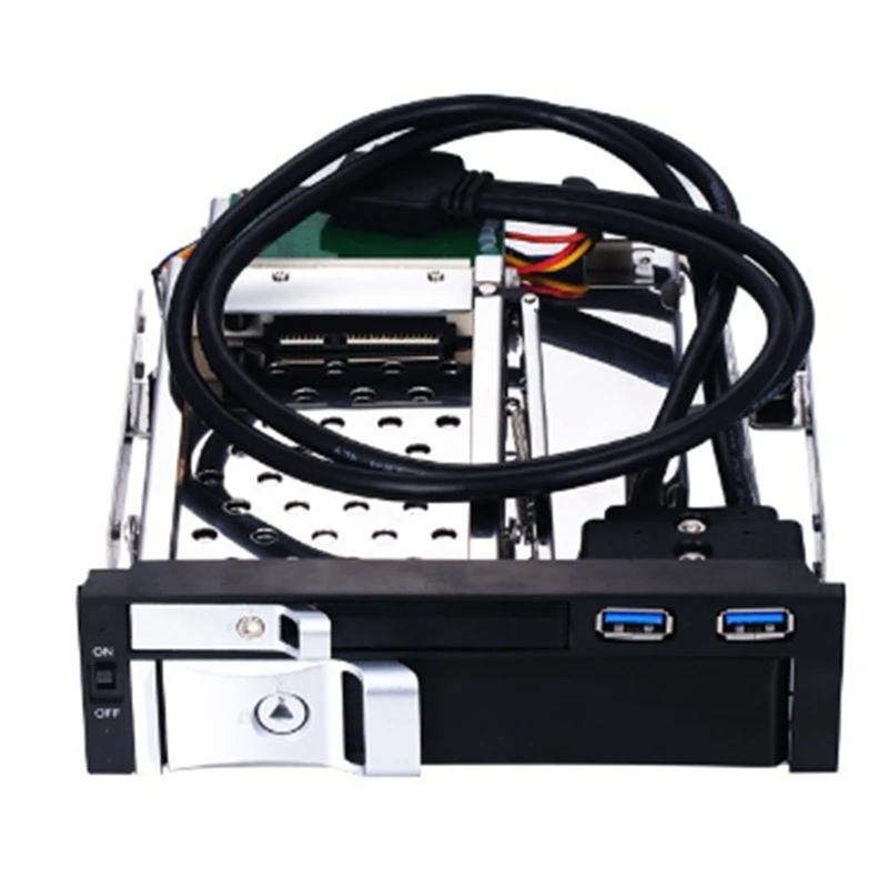 

5.25Inch Internal Dual Slot Hard Disk Case 2.5+3.5 Inch SATA HDD/SSD Enclosure Tool-Free Design With 2 Safety Locks