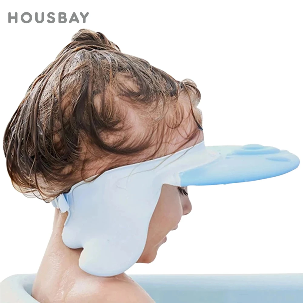 Baby Shampoo Cap Ear Protection Adjustable Bath Hat For Kids Bath Visor Head Cover Baby Shower Cap Cute Elephant Shield