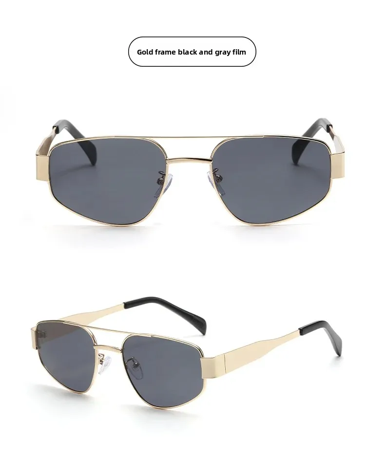 Pilotensonnenbrille Damen Sonnenbrille Metallrahmen Doppelte Brücke Herren Fahrbrille Brillen Mode Brillen 2025, Trend UV-Schutz – Detail 10