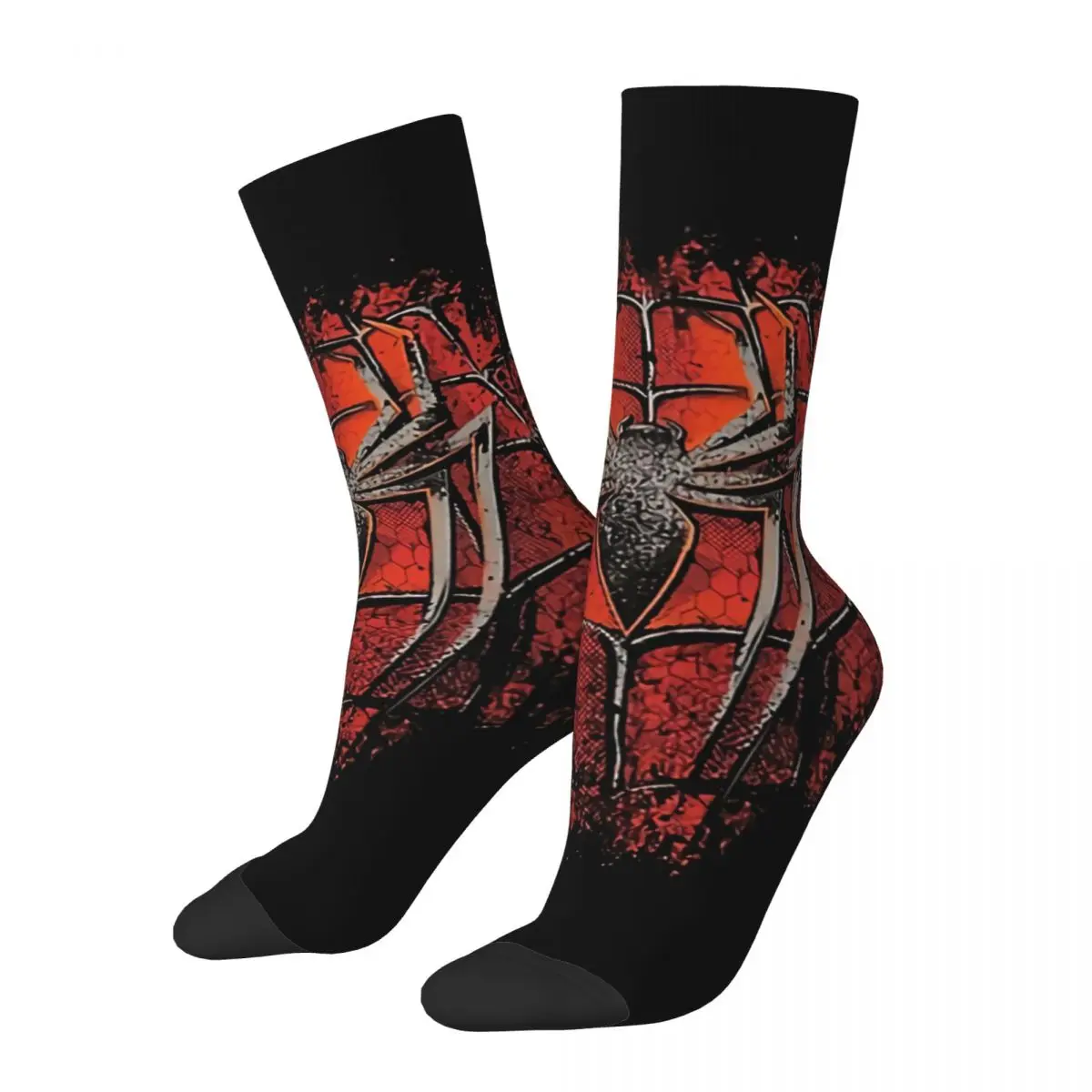 Funny Men's Socks Spider Symbiote Vintage Harajuku Novelty Crew Sock Gift Pattern Printed