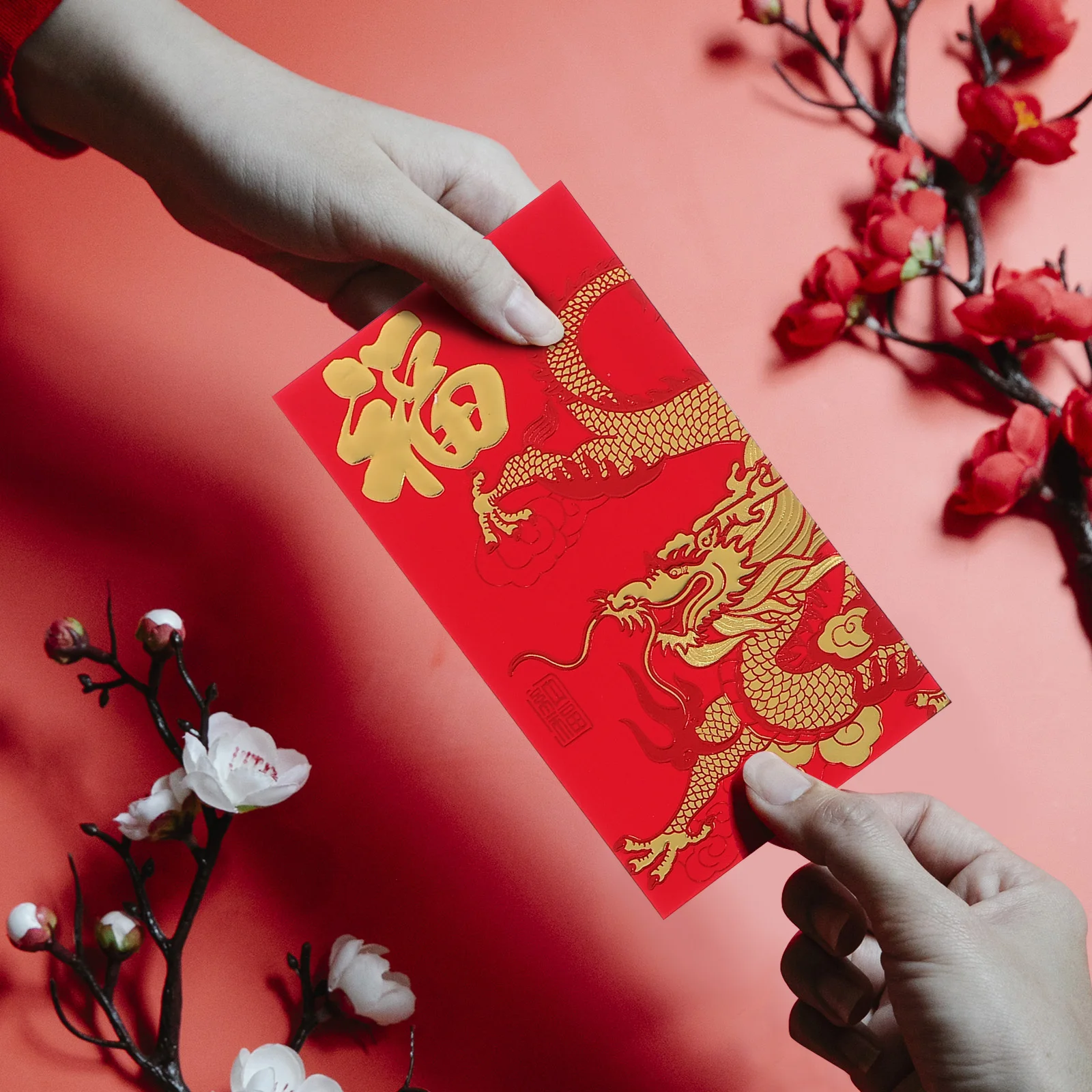 36 قطعة من رقائق الذهب زودياك الحزم الحمراء تصميم التنين 2024 مغلفات السنة الصينية الجديدة حزم المال لحفلات الزفاف في المهرجان القمري #5