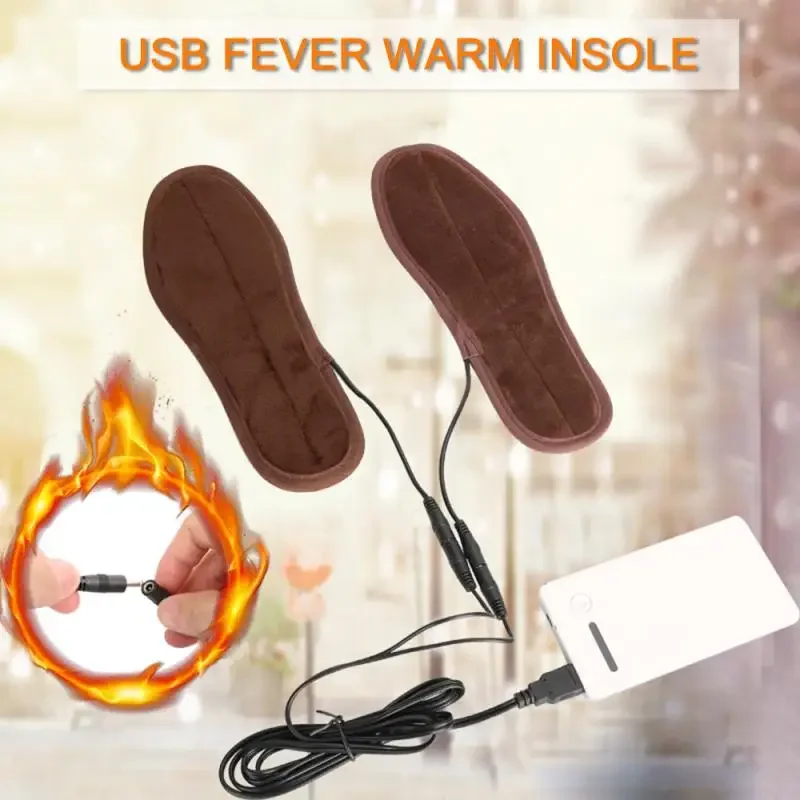 3 Heating Methods Heated Insoles Winter Shoe Inserts USB Charged Electric Heated Insoles For Shoes Keep Warm With Fur Foot Pads