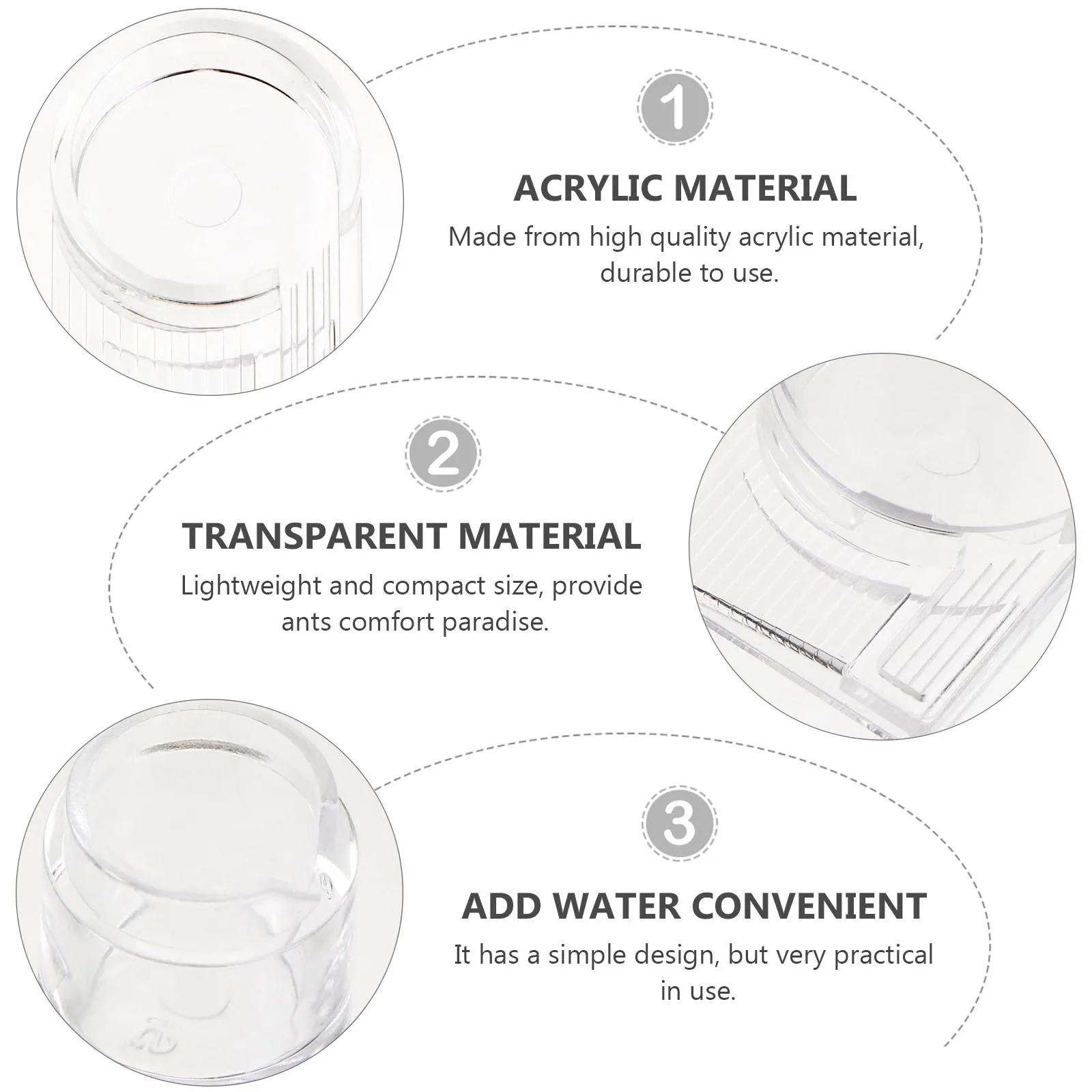 

2Pcs Ant Water Feeder Set Premium Transparent Acrylic Design Durable Water Nest Feeding Tool Beehive Feeder