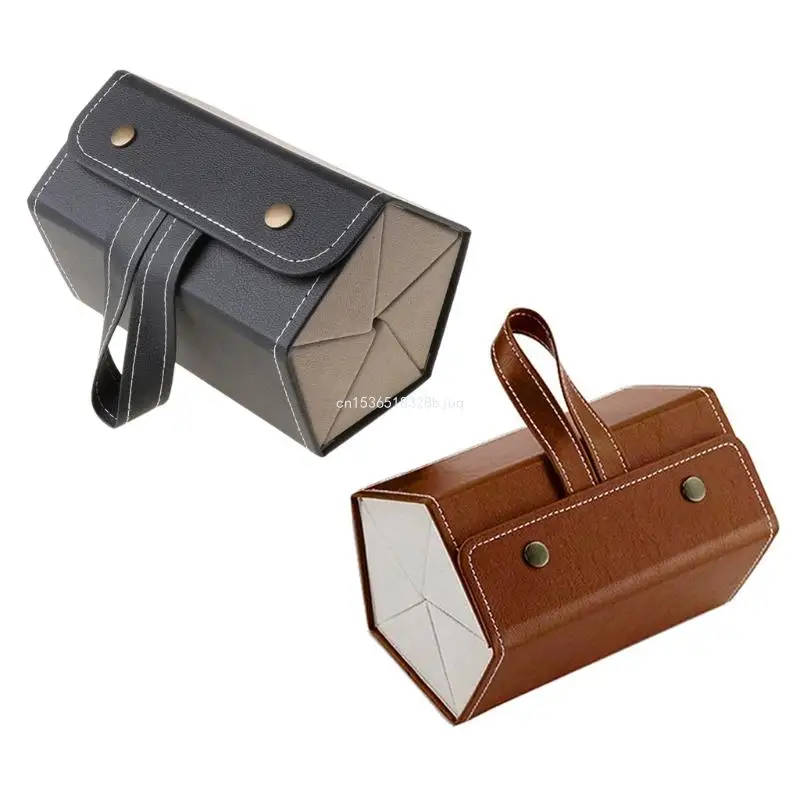 Travel Sunglasses Storage Bag 5 Slots Foldable PU Leather Glasses Storage Box Multi-hanging Glasses Bracket Display Dropship