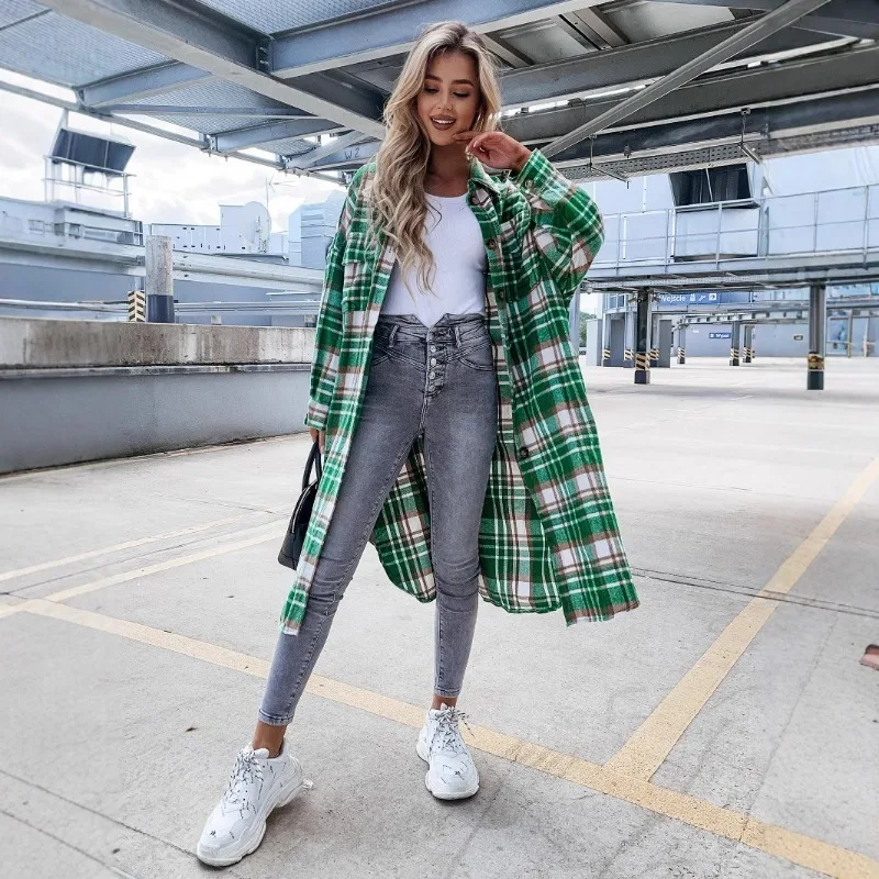 قميص نسائي منقوش على الموضة بلوزة أنيقة منقوشة 2025 بأكمام طويلة قمصان نسائية ربيعية غير رسمية ملابس خارجية فضفاضة بلوزات بناتي Camisa