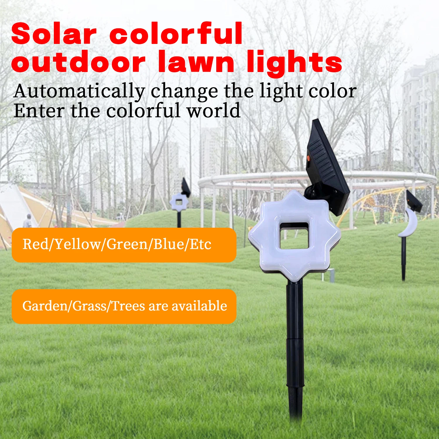 Led Solar Outdoor Lights Garden Decoration Lamp Waterproof RGB Lawn Light Courtyard For Walkway Path Landscape Moon Star Lamps