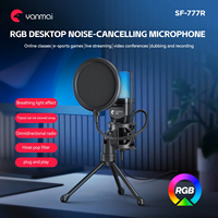 Sale Cross-Border Hot Foreign Trade Game RGB Gaming Condenser Computer Desktop Microphone Microphone SF-777R