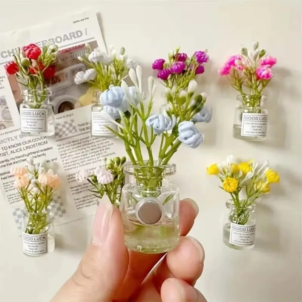 8pcs Fashion Mini Small Vase Magnets 3D Cute Refrigerator Magnets Kitchen Decoration Fun Refrigerator Accessories Holiday Gift