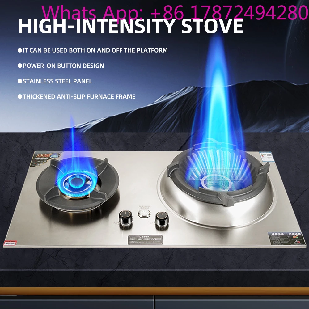 Stove large Flame Dual Burner Embedded Desktop Stufa Cocina Wok De Alta Presión