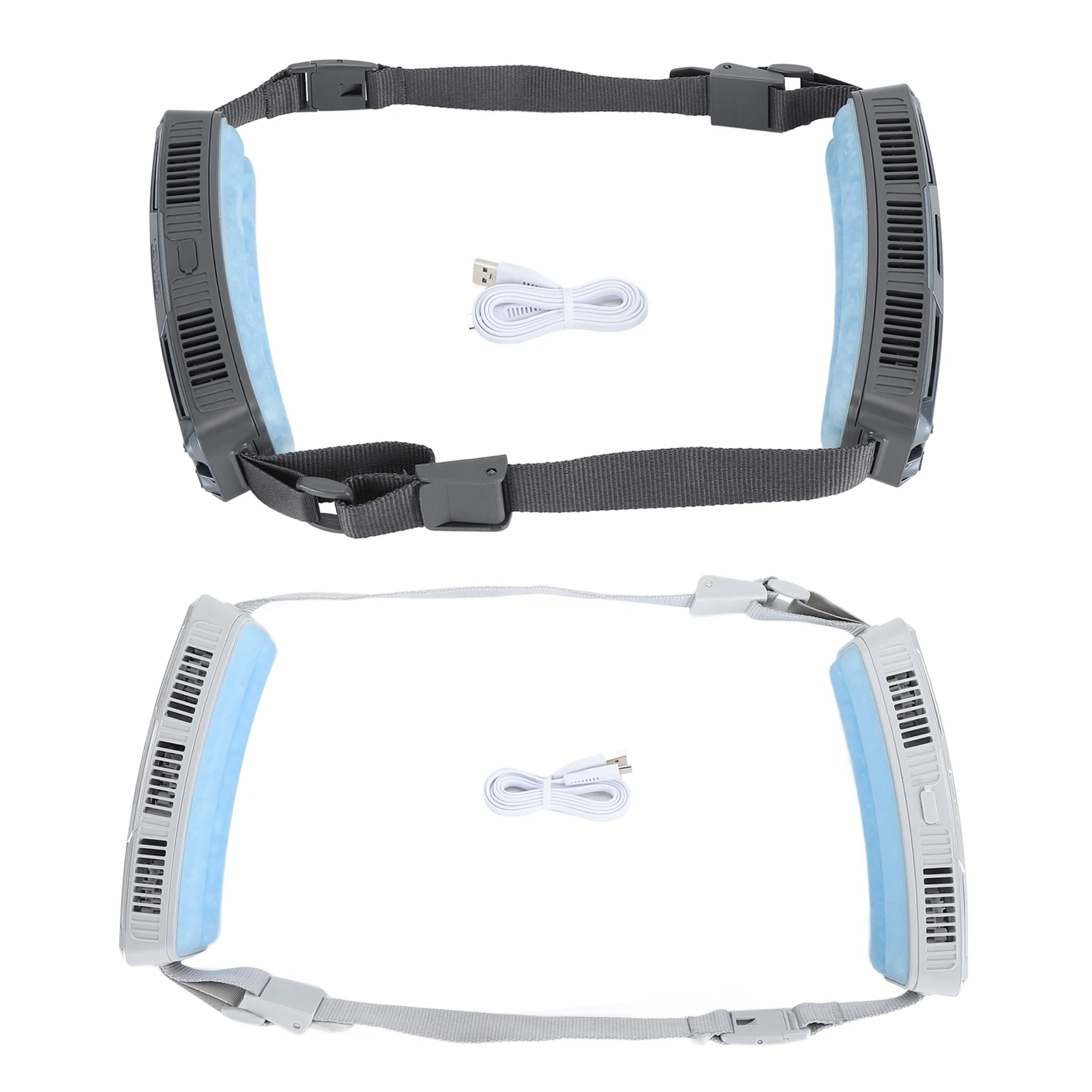 

Носимый вентилятор Ледяной компресс Эффективный широкий угловой поясной вентилятор Многофункциональный 3-скоростной регулируемый низкий уровень шума для занятий спортом на открытом воздухе