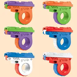 3D Children's Radish Left Wheel M1911 Whistle Pressing Push Card Rotating Simulation EDC Decompression Toy Gun