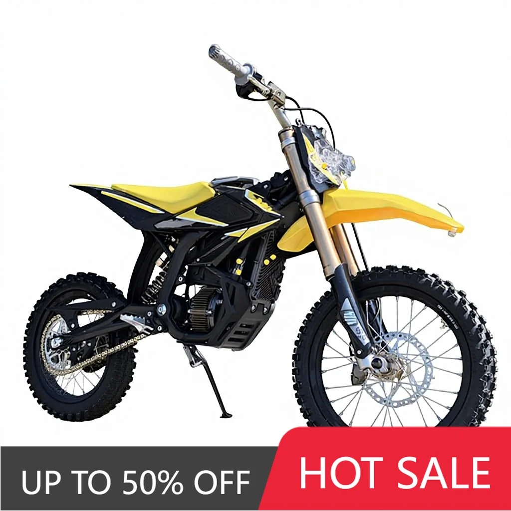 QQW 2025 yellow ultra-high-speed electric off-road motorcycle with a speed of 75 kilometers per hour brushless intelligent elect