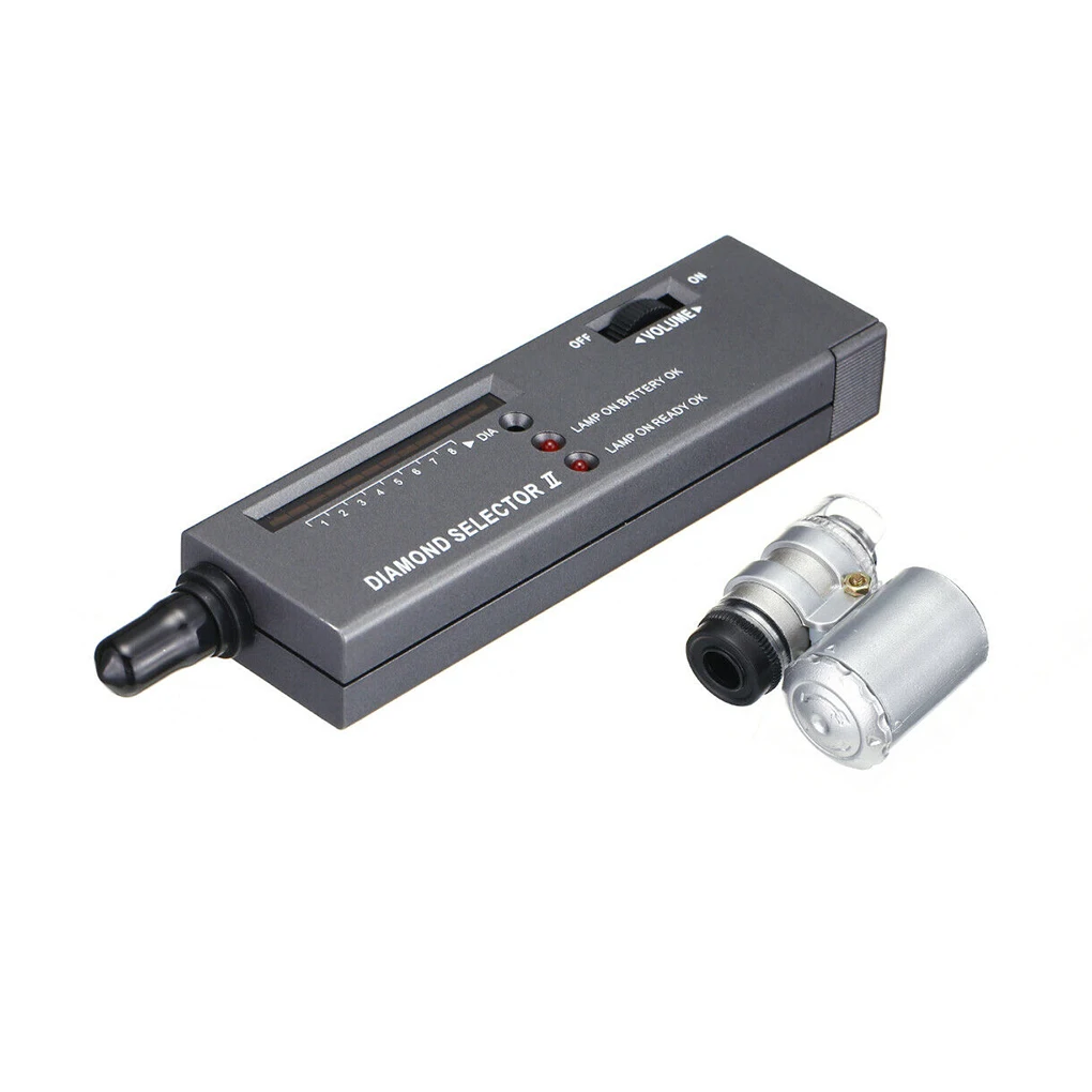 

Stone Tester with LED Light Magnifying Glass Jewellery Detector with Alarm Testing Identification Device Indicator
