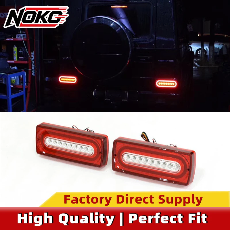 Smoked Lens Ring LED Sequential Dynamic Tail Light Assembly Taillamp Fit Mercedes‑Benz G‑Class  W463 G‑Wagon Direct Replacement