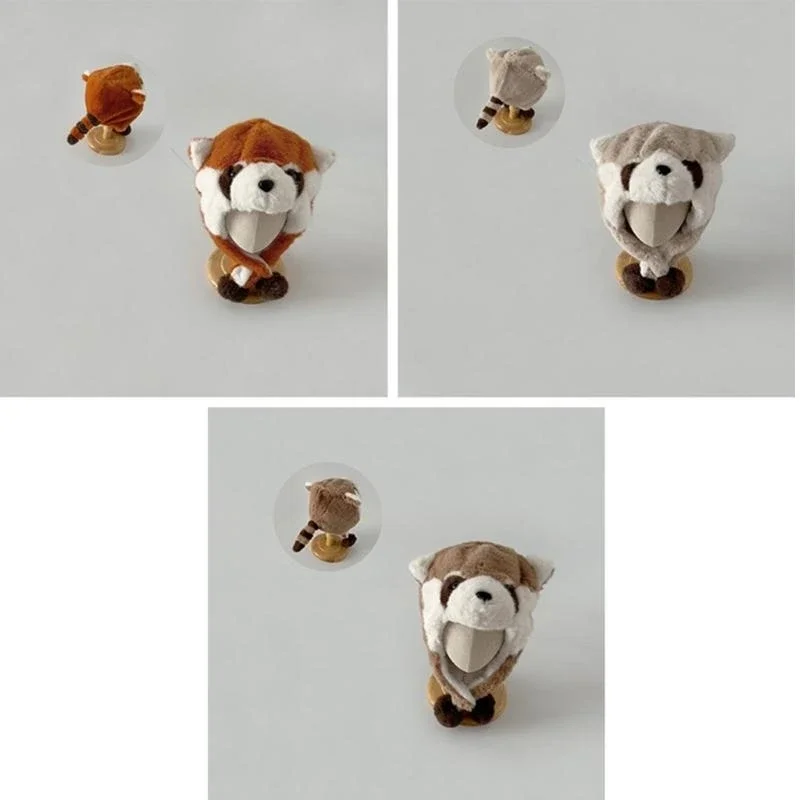 J15U قبعات الأذن قبعة لينة للبنين بنات 3-10 سنوات الخريف الشتاء في الهواء الطلق قبعات دافئة الاطفال إيرفلاب قبعة أقل الباندا قبعة #2