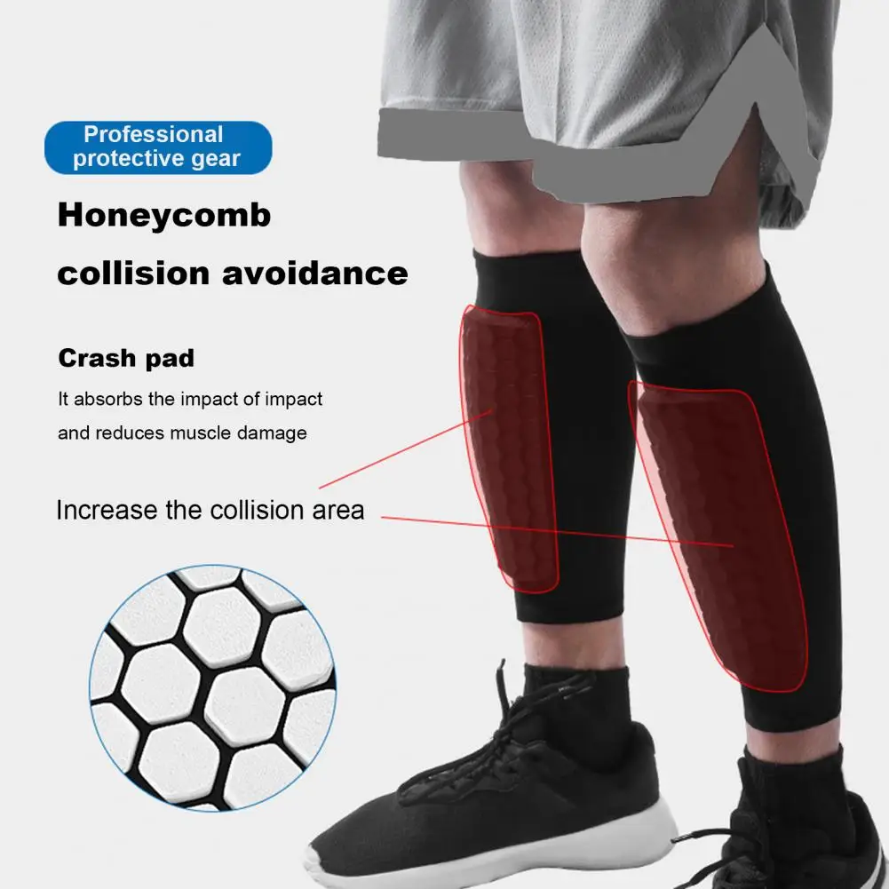 Leg Sleeves Shin Guards Shockproof Honeycomb Nylon Support Sock Shin Protector Soccer Gear Soccer Shields Sports Legging 1Pc