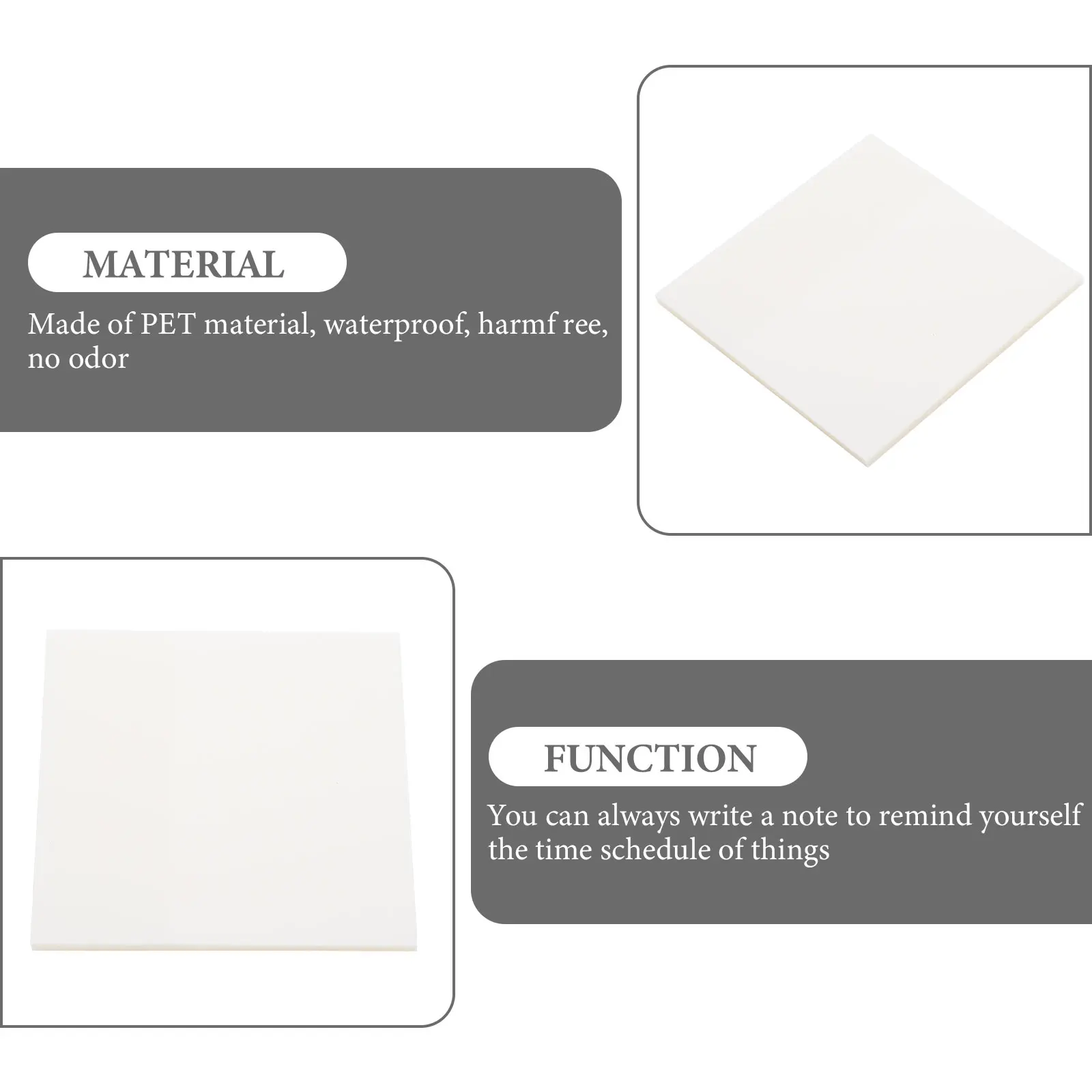 

10pcs Transparent Memo Pad Reusable Clear Message Reminders For Office Home School Writing Notes Strong Adhesive