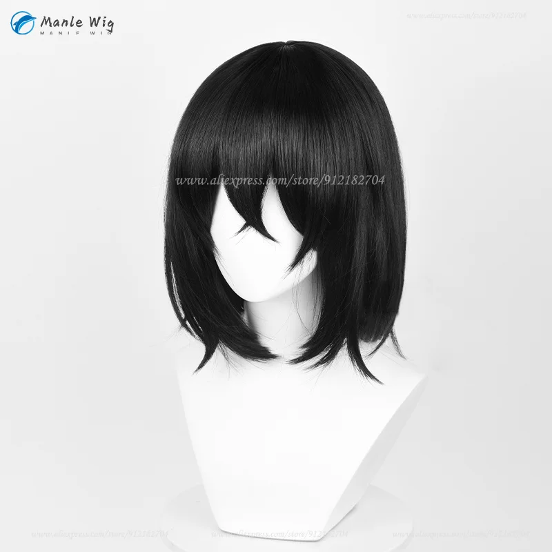 Anime Dostoiévski Peruca Cosplay para homens e mulheres, perucas pretas curtas, Fyodor D Dostoiévski, cabelo resistente ao calor, chapéu