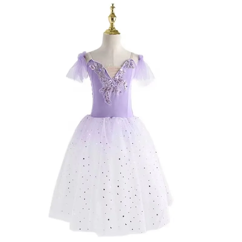 

Ballet Skirt Long Dance Dress For Children Performance Costumes Girls Sling Belly Dance Skirts
