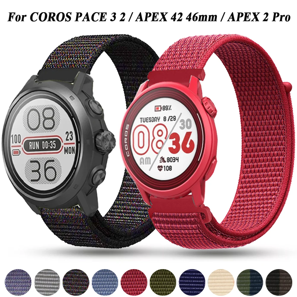 Correa de nailon de repuesto para COROS PACE 3 2/ APEX Pro, pulsera de 20 y 22mm, 2/2 Pro/46mm/42mm