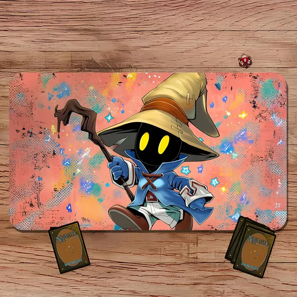 35x60 Blue Robe Wizard Card Playmat Mouse Pad Stitched with Magic Zones Game Mats for MTG/TCG Card Battle Commander Gaming Mat