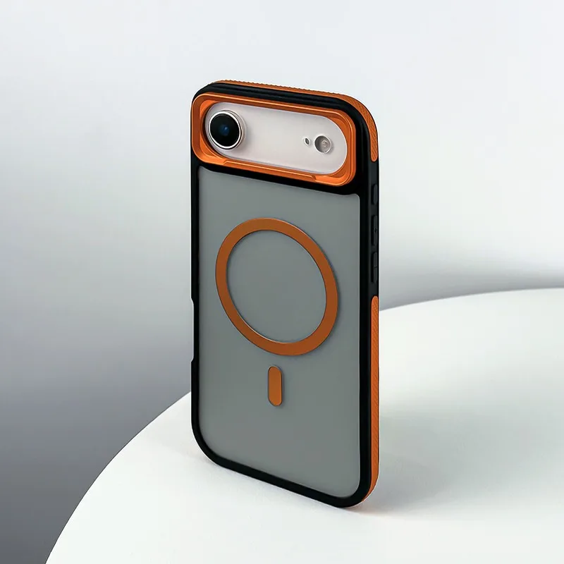 Luxury Two Tone Translucent Magnetic Phone Case for IPhone 18 Pro 17 Air 16 15 14 13 Pro Max for Magsafe Metal Lens Frame Cover