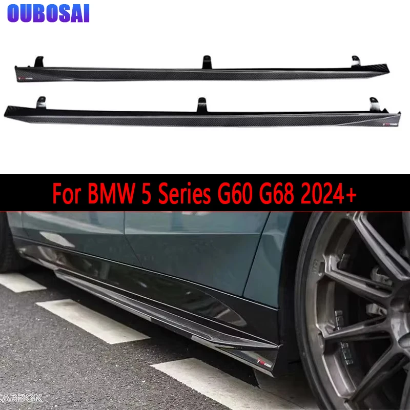 

For BMW 5 Series G60 G68 2024+ Carbon Fiber Side Skirts Side bumper Splitters Side skirt Cupwings Apron Side panel body kit