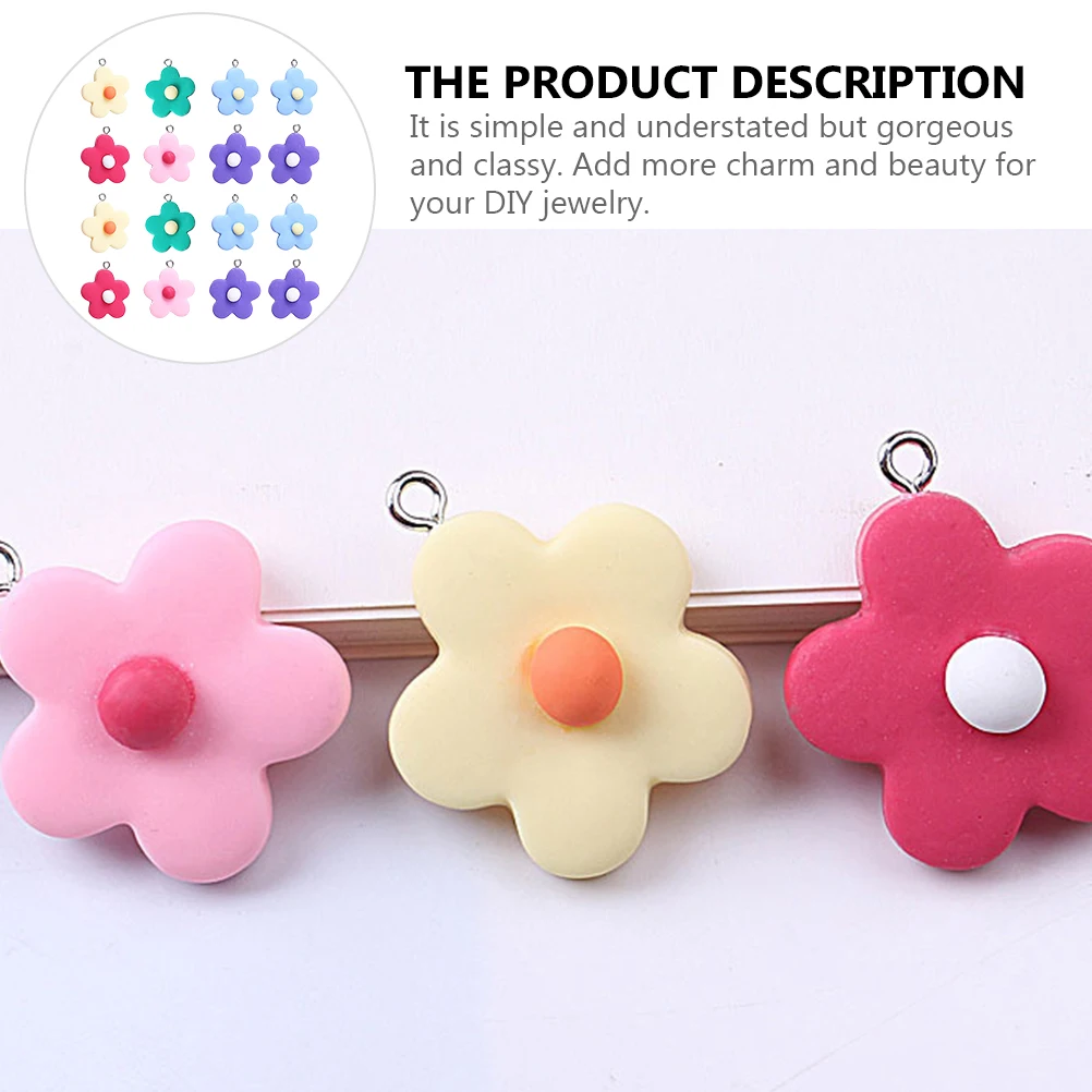 

30 Pcs Colorful Flower Accessories Beads for Bracelets Jewelry Metal Pearl Charms Pendants Necklaces Women Trendy Mini