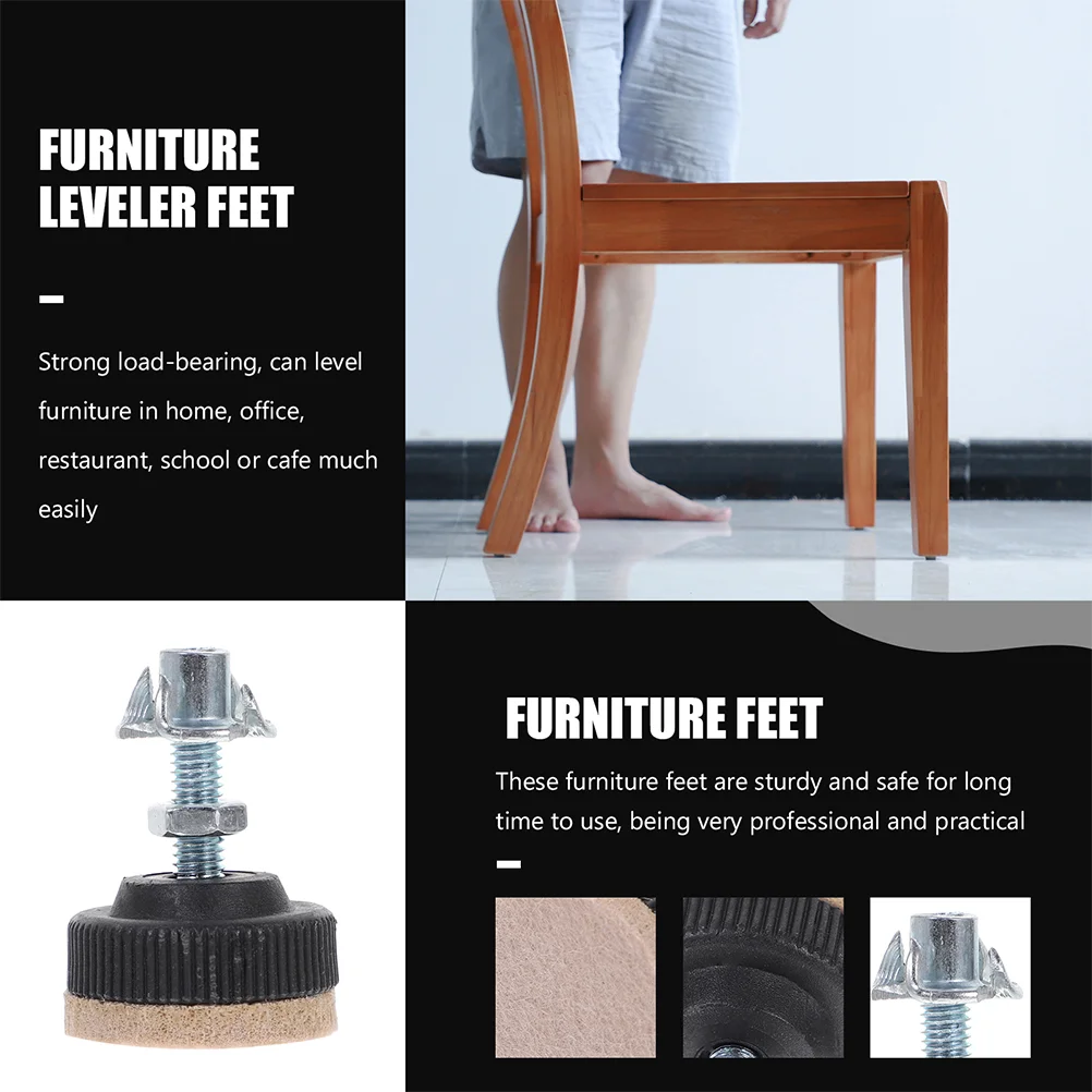 Pies ajustables para muebles, silla niveladora de alta resistencia, almohadillas niveladoras para pies, patas de escritorio