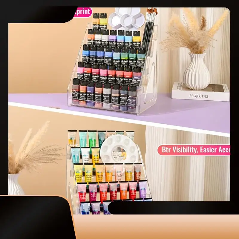 

5-Tier Acrylic Paint Organizer For Paints& Art Supplies,Elevated Design For Versatile Storage-N38R