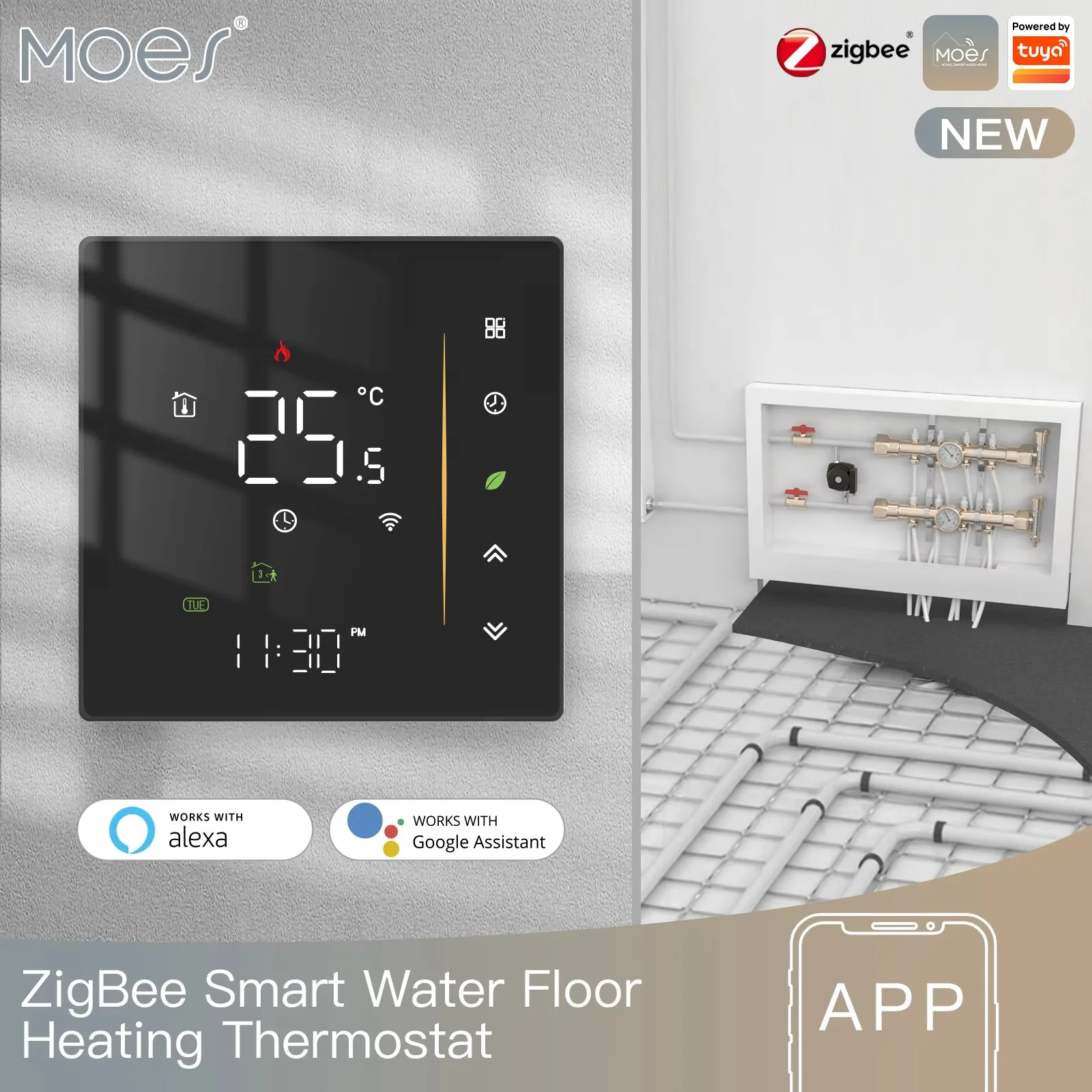 Nouveau thermostat Zigbee, contrôleur de température ambiante pour chauffage au sol (eau/électricité