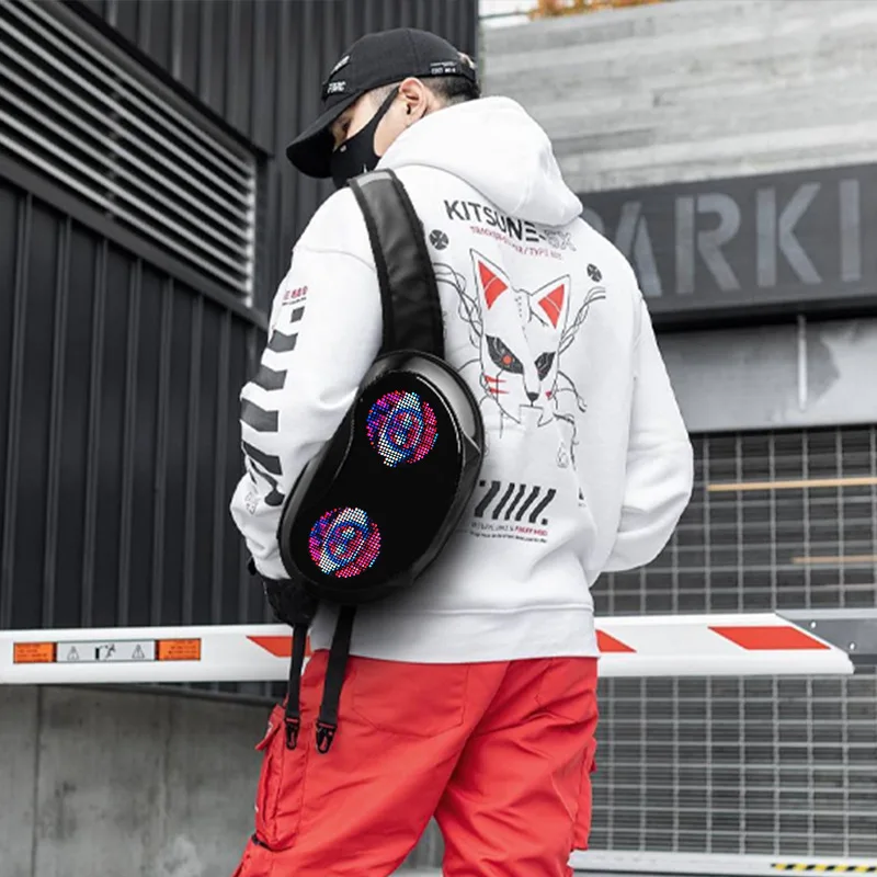 

Нагрудная сумка со светодиодным умным дисплеем, праздничная сумка через плечо, дорожная сумка через плечо, водонепроницаемая сумка через плечо, спортивная водонепроницаемая сумка, дорожная сумка