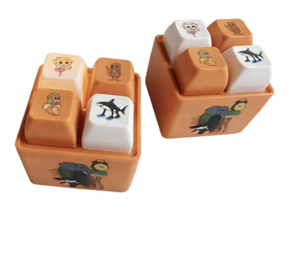 2 حزم الإيطالية Brainrot 4-مفتاح لوحة المفاتيح تململ لعبة Tangtung Sahur الصوت والألعاب الخفيفة لتخفيف التوتر مكتب مفتاح سلسلة