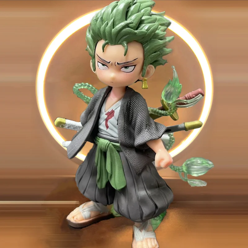 

Anime Figure Q-Version Zoro Cutie Pvc Gaming Case Stylish Desktop Action Model Ornament Boy High-Grade Holiday Gift Doll Statue