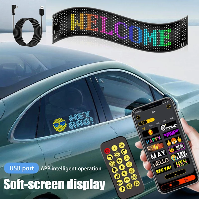 LED Car Flexible Screen Wireless Flexible Display Car Rear Window Flexible LED Display