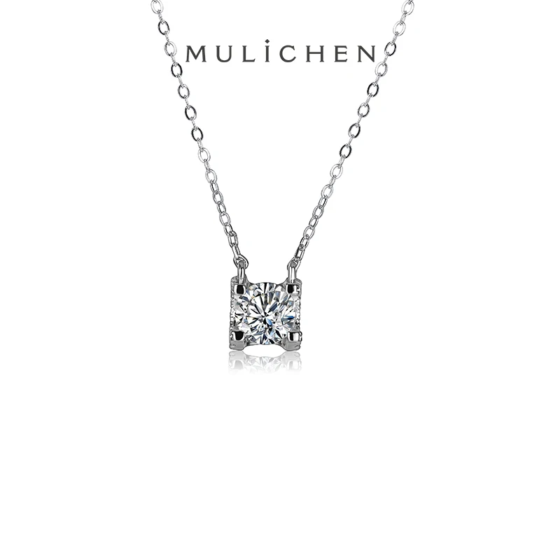 

MUNICHE Trendy 925 Sterling Silver Jewelry D Color Moissanite Woman Pendant Necklace LOVE Anniversary Gift Chain Necklace