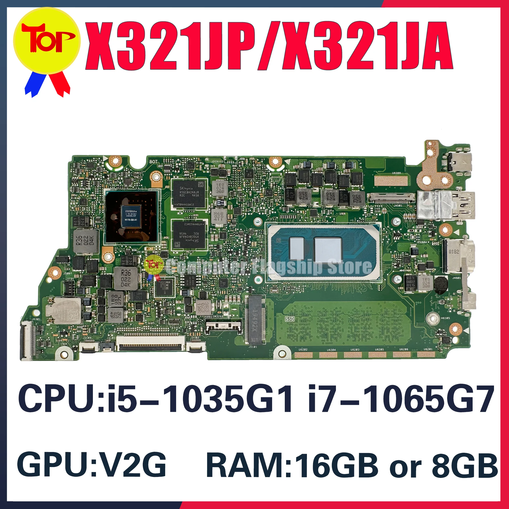 

KEFU X321JA Mainboard For ASUS X321JP X321J X321JQ I321J S333J Laptop Motherboard i5 i7 10th Gen RAM-8GB/16GB V2G