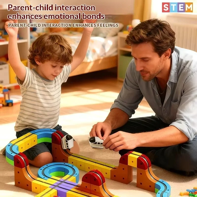 DIY Magnetische Levitation Track Auto Bausteine Kit – Pädagogische Schiene Fahrzeug Montage Modell Spielzeug für Jungen und Mädchen