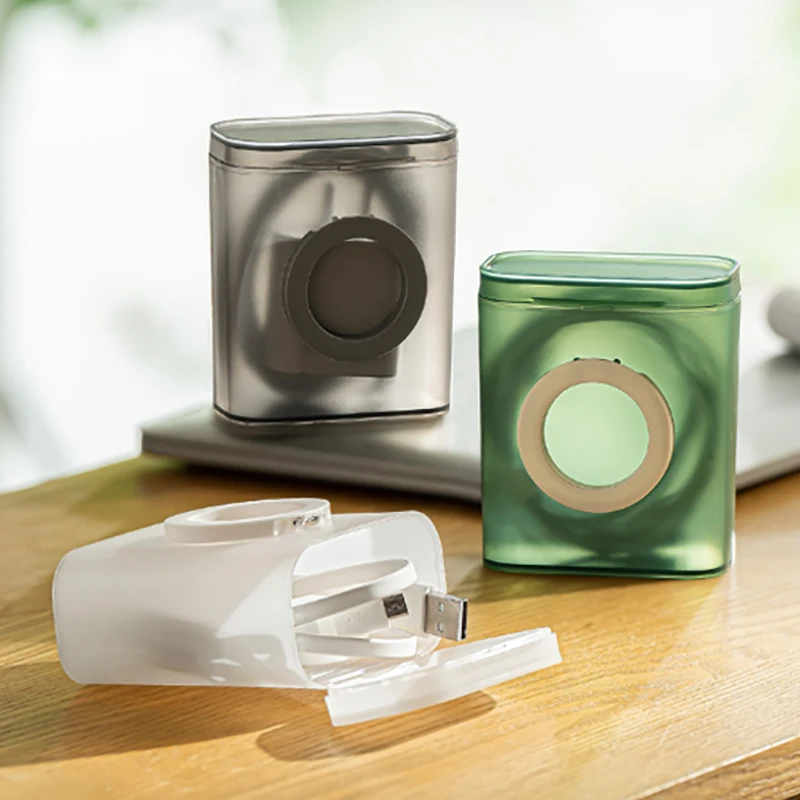 Desktop Data Cable Storage Box Dustproof With Cover Mobile Phone Charger Box Transparent Cable Wire Container Box In Office Home