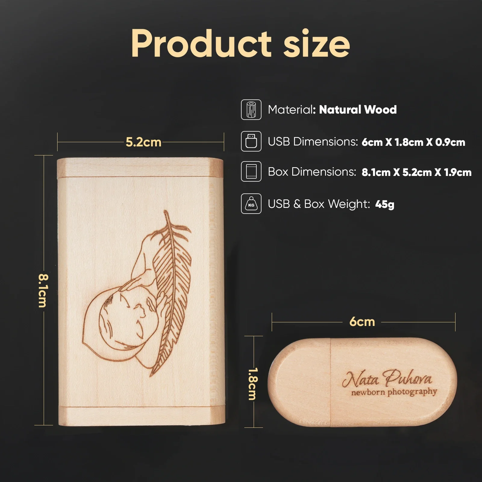 Lote de 10 Uds. De caja de madera + unidad Flash USB de 128GB, unidad de bolígrafo con logotipo personalizado gratuito, memoria Usb de alta velocidad de 64GB, 32GB, 16GB, regalo de boda creativo