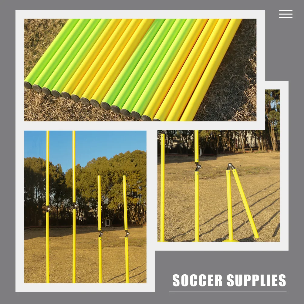 2 Pcs Football Training Rod Agility Poles for Soccer Drill Equipment Aids Hurdling Supplies Obstacle