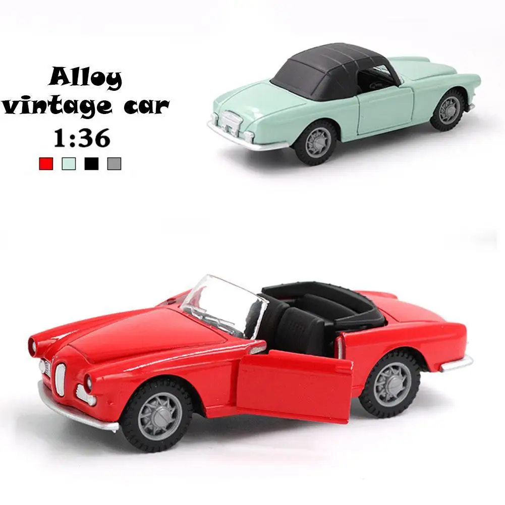 

1/36 Classic Car Toy Vintage Red Mini Desktop Decoration Kids Children's Christmas New Year Toy Gifts Home Office Decoration