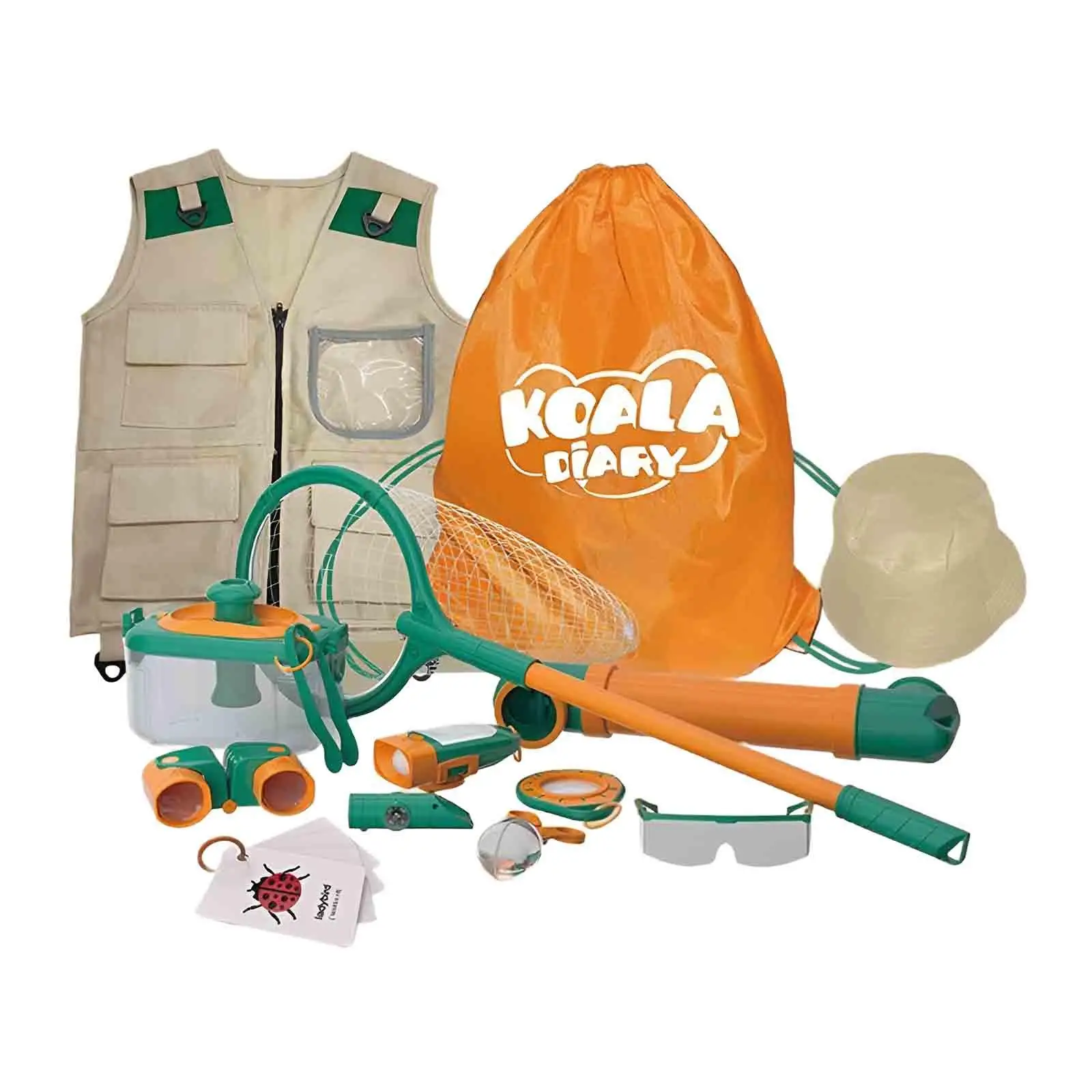 14Pcs Explorer Kits for Kids Backyard Explorer Costume Kids Camping Gear for Children Day Gift Age 3-12 Years Old Boys Girls